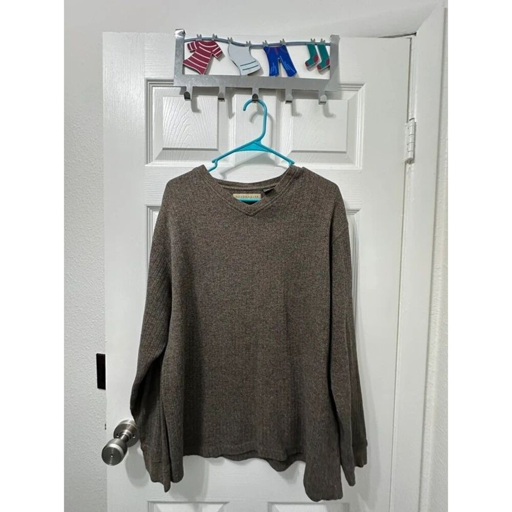 Y2K brown knit v-neck